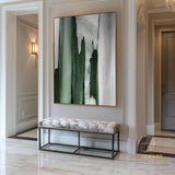 Large Green Abstract Painting Green And Grey Abstract Canvas Art Acrylic Minimalist Abstract Painting Oversized Modern Abstract Painting