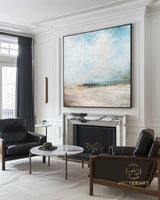 Original Beach Abstract Painting Large Sky And Sea Painting Large Ocean Canvas Painting Cloud Painting Painting For Living Room Seascape Art