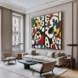 Large Abstract Colorful Painting,Abstract Colorful geometric Painting,Abstract Hand-painting Texture Colorful Wall Art Living Room Decor