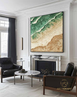 Large Wall Art Abstract Ocean Painting 3D Ocean Texture Painting Ocean Waves Painting Original Ocean Art Original Beach Home Decor