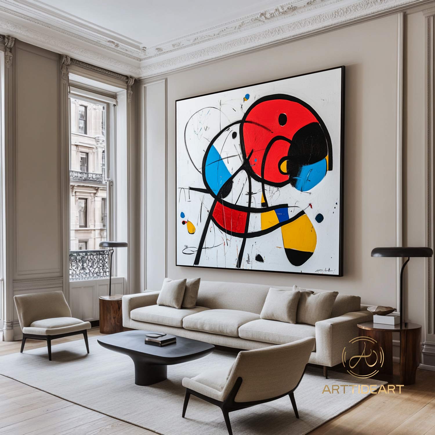 Original Colorful Abstract Painting on Canvas Contemporar Art Line Texture Painting Colorful  Painting Modern Custorm Home Décor
