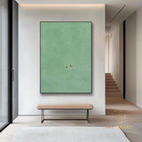 Swiming into the sea green ocean painting vintage retro painting green minimalist painting landscape painting holiday style wall art