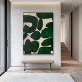 Green Beige Abstract Painting Green Wabi Sabi Wall Art Green Minimalist Canvas Art Large Neutral Wall Decor Rich Textured Canvas Painting