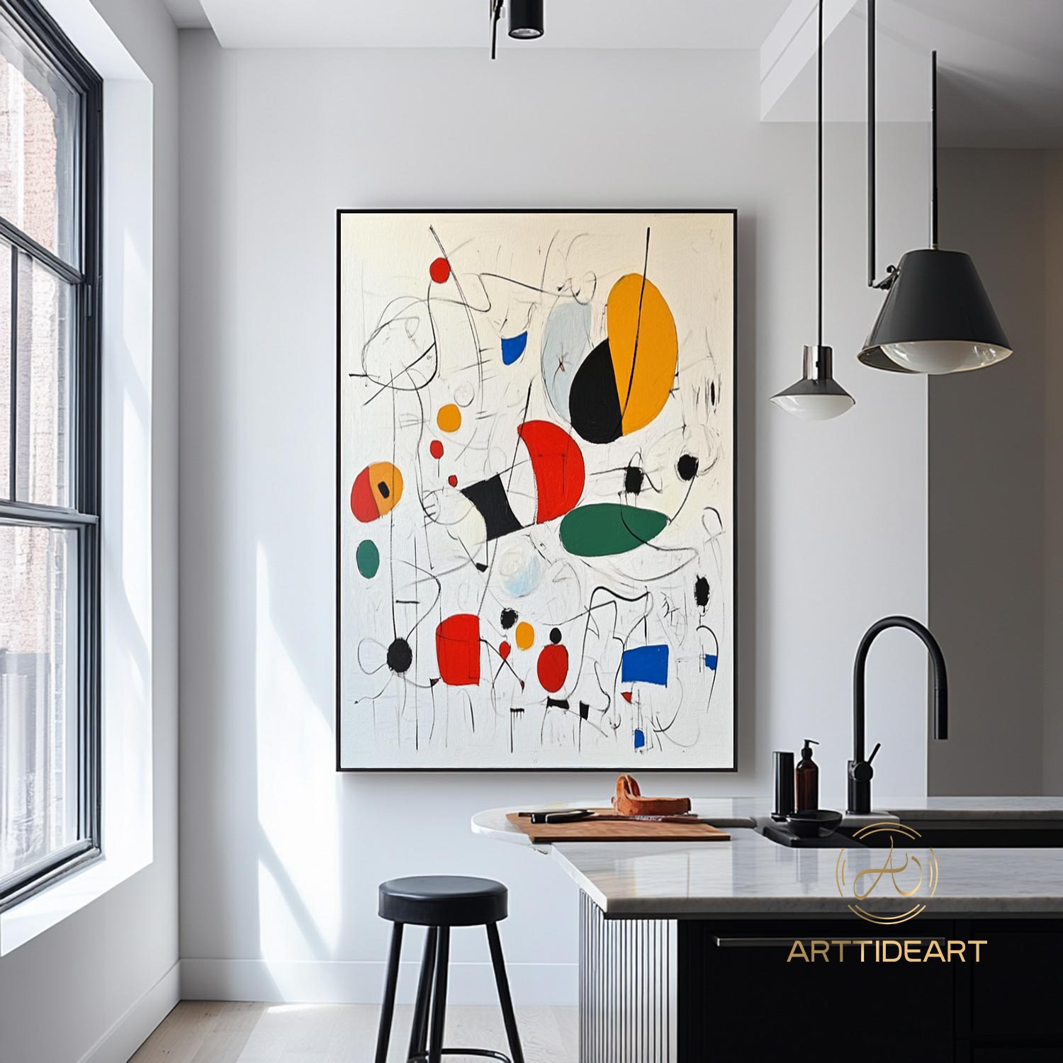 Original Colorful Abstract Painting on Canvas Contemporar Art Line Texture Painting Colorful  Painting Modern Custorm Home Décor