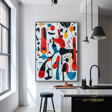 Mid-Century Modern Art Colorful Textured Abstract Painting on Canvas
Red Painting Blue Painting Bright Wall Art Texture Painting