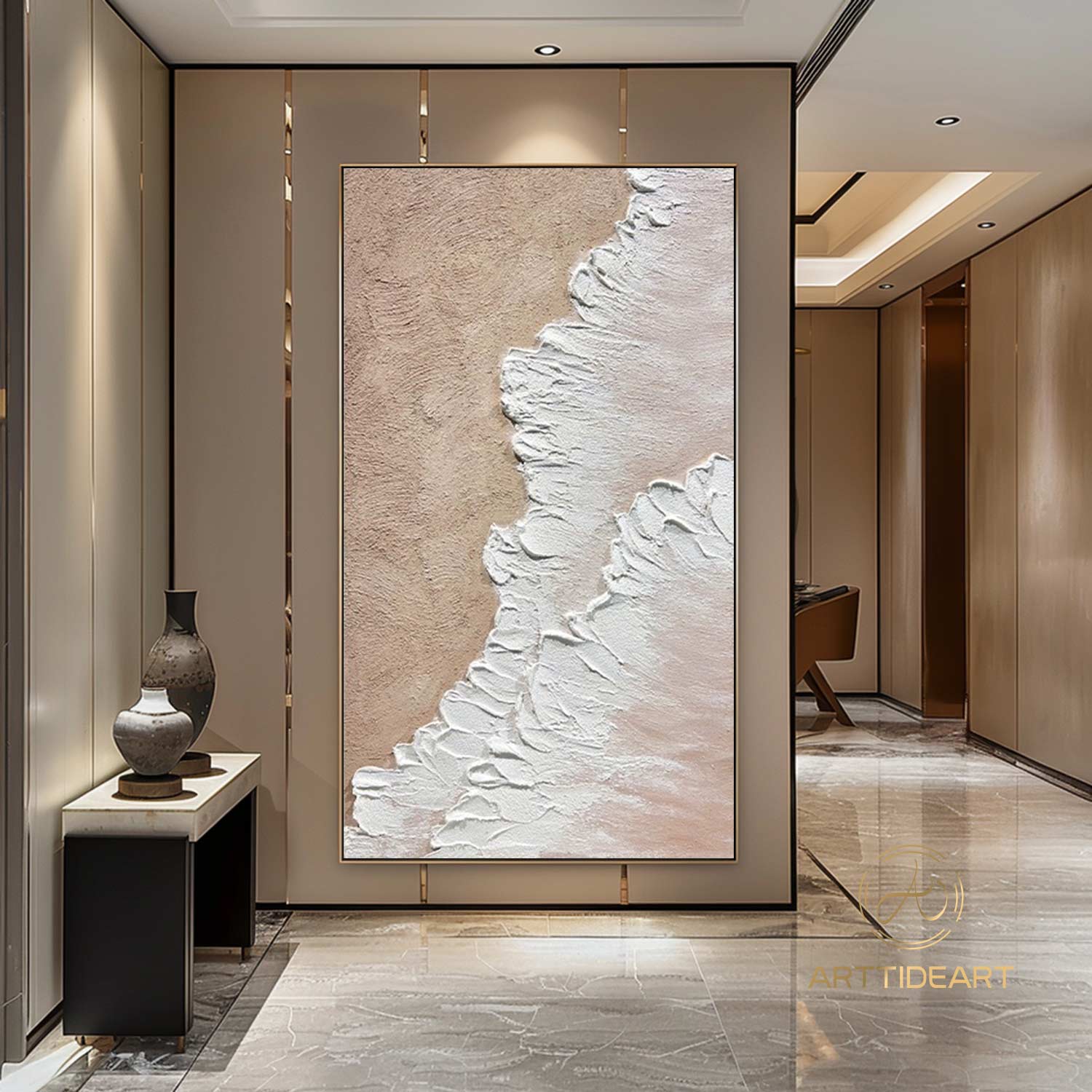 Original Ocean Wave Oil Painting on Canvas, Large Wall Art, Abstract Sea Landscape Painting Beach Decor, Boho Wall Decor Living Room Art
