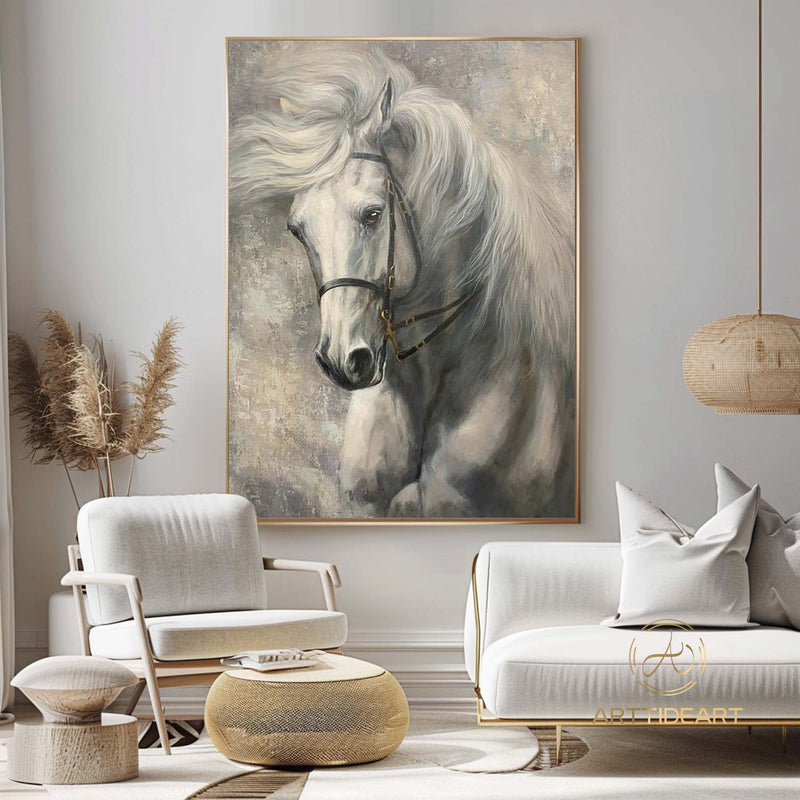 Running Horse Painting Horse Abstract painting Horse Oil Painting Horse Wall Art Brown Horse Artwork for Living Room Animal Painting