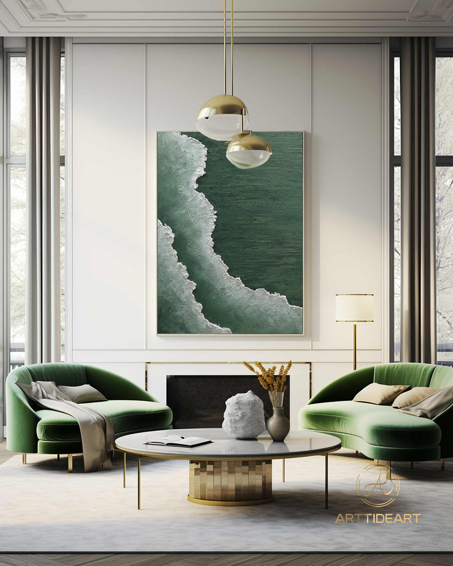 Green Minimalist Art Green White Texture Painting Green Canvas Wall Art Green White Texture Art Green And White Wall Art Green Wall Decor