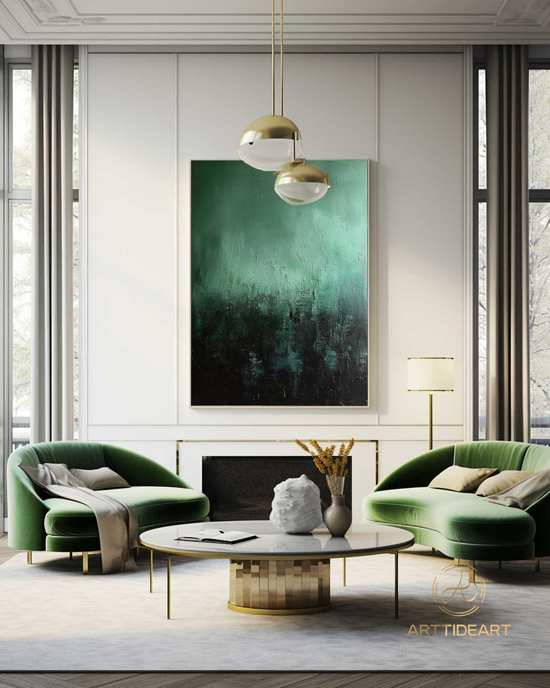 Large Green Abstract Painting Green Art Modern Abstract Painting Contemporary Painting Original Abstract Art Home Decoration Boho Decor