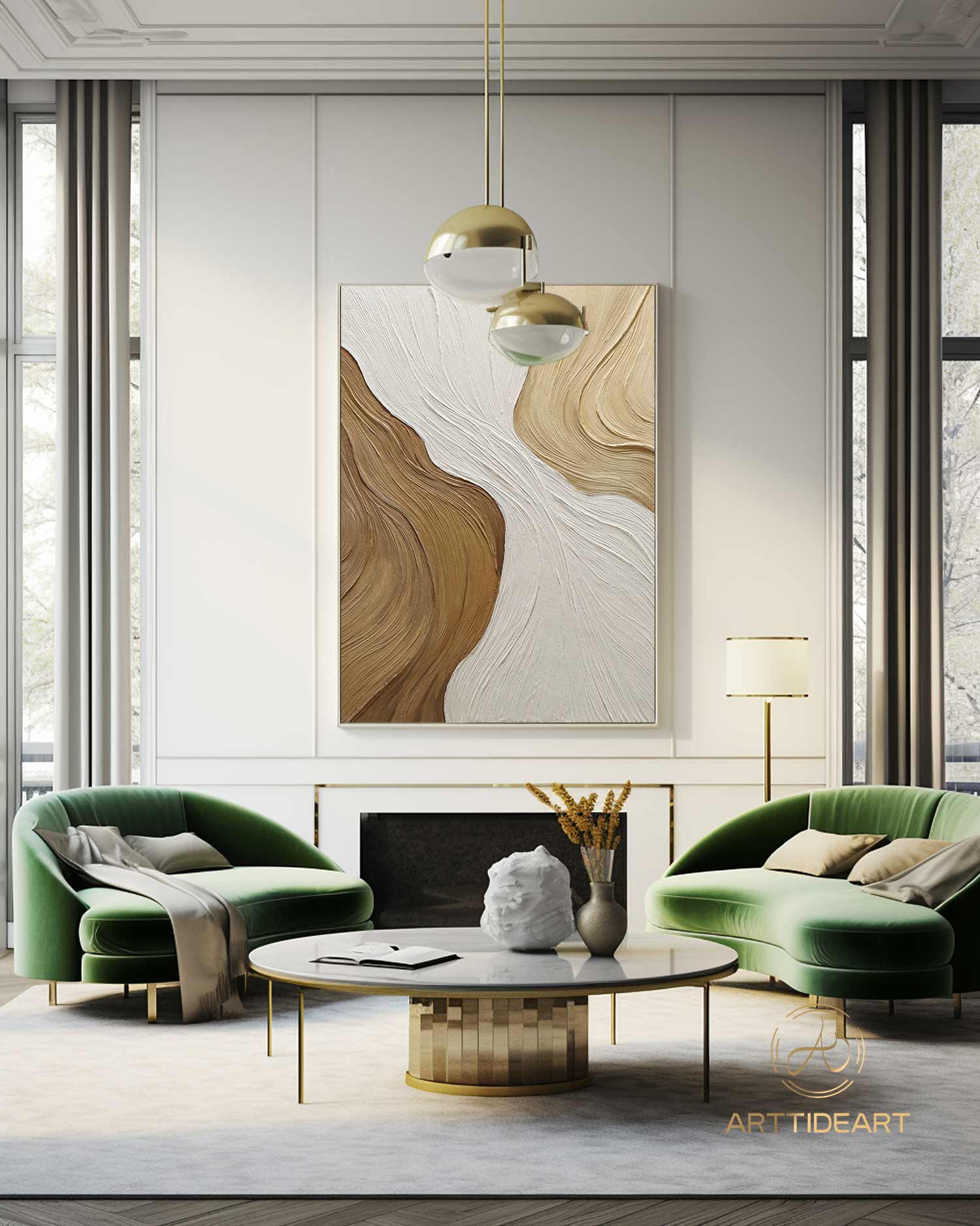 Wabi Sabi Wall Art Brown 3D Textured Painting on Canvas Earth Tone Minimalist Painting Neutral Brown Minimalist Wall Art Boho Texture Art