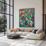 Colorful texture wall art colorful painting colorful wall art green yellow blue abstract wall art Henri Matisse style impressionist painting