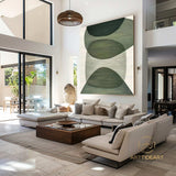 Large Green Texture Canvas Wall Art Green Abstract Geometric Art Green Wabisabi Wall Art Green and White Minimalist Canvas Art