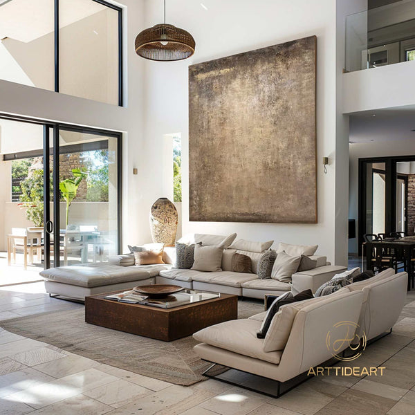Brown Painting Brown Wall Art Black Taupe Canvas art Brown Abstract Painting Neutral Wabi-Sabi Wall Art Abstract Texture Canvas Painting