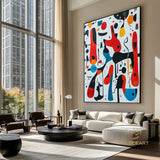 Mid-Century Modern Art Colorful Textured Abstract Painting on Canvas
Red Painting Blue Painting Bright Wall Art Texture Painting