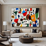 Original Abstract Colorful Cubist Faces Paintings On Canvas Picasso-Inspired Geometric Art Vibrant Modernism Oil Painting Home Wall Decor