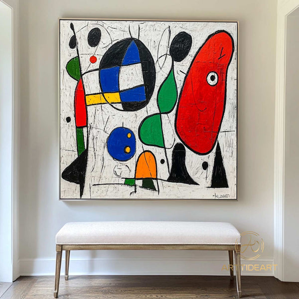 Original Abstract Colorful Cubist Faces Paintings On Canvas Picasso-Inspired Geometric Art Vibrant Modernism Oil Painting Home Wall Decor