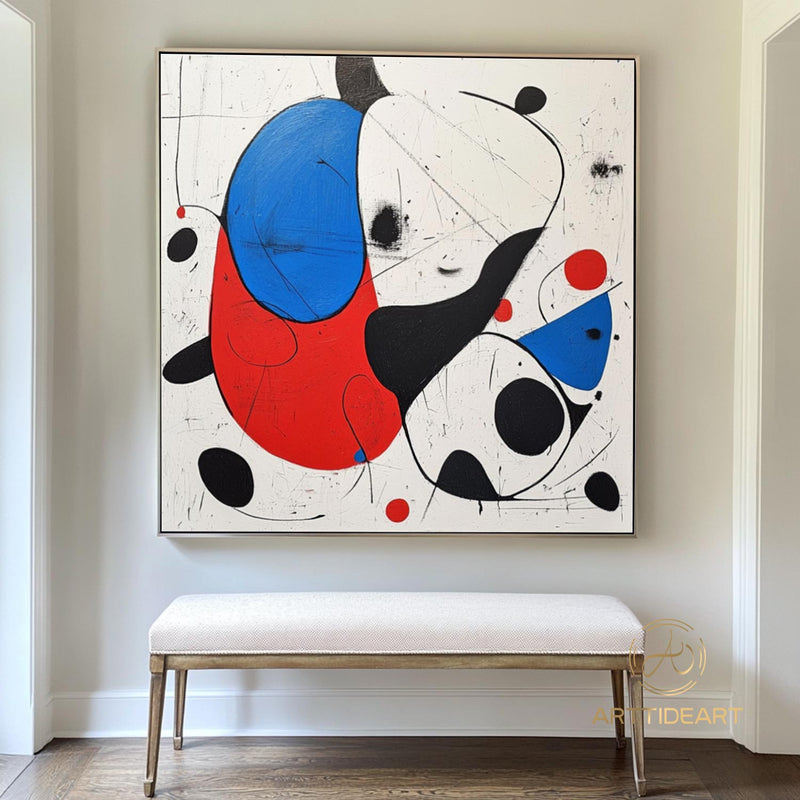 Large Abstract Colorful Painting,Abstract Colorful geometric Painting,Abstract Hand-painting Texture Colorful Wall Art Living Room Decor