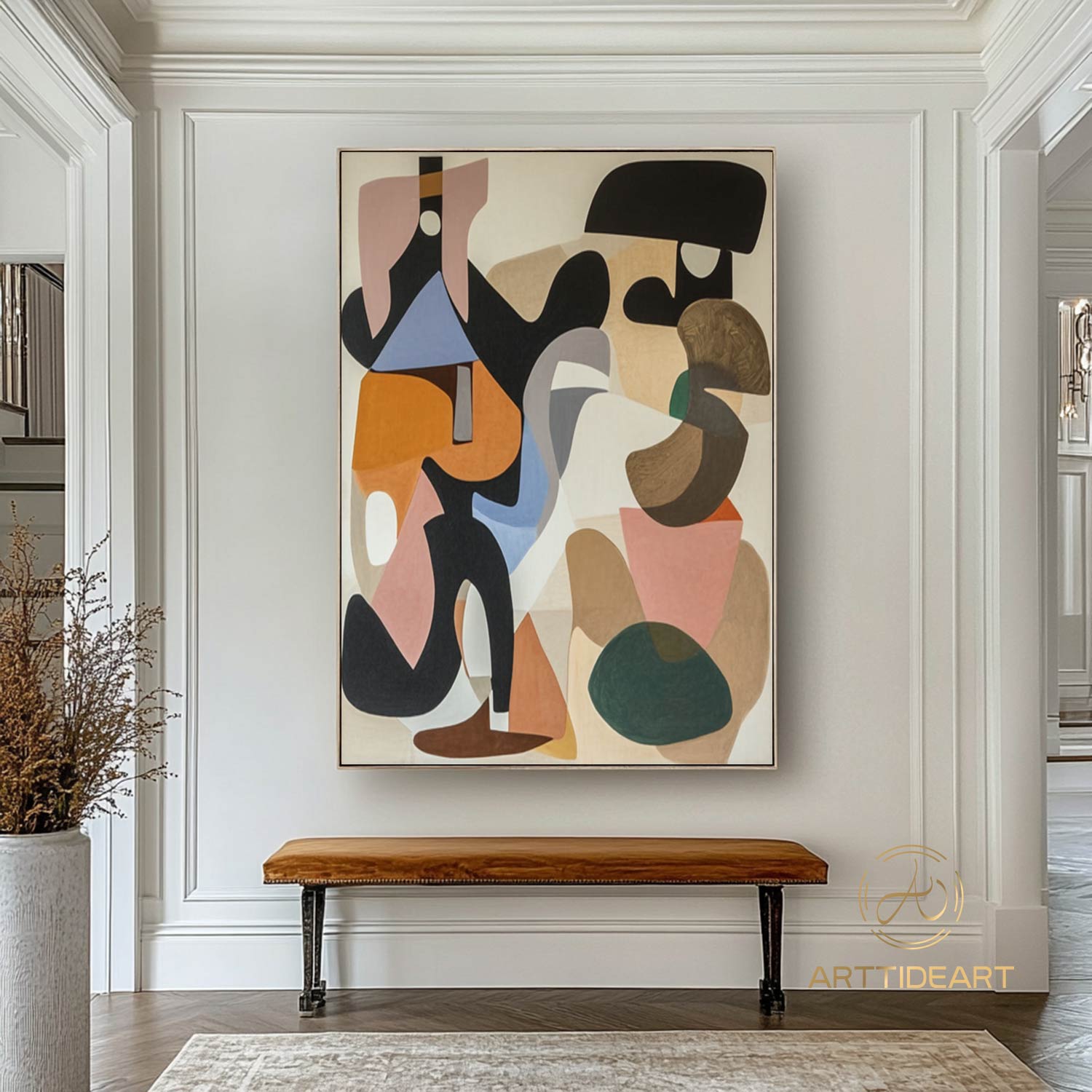 Original Colorful Oil Painting On Canvas, Large geometric Wall Art, Abstract Colorful Painting, Custom Painting, Living room Home Wall Decor