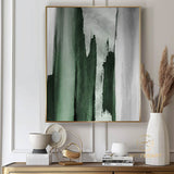 Large Green Abstract Painting Green And Grey Abstract Canvas Art Acrylic Minimalist Abstract Painting Oversized Modern Abstract Painting