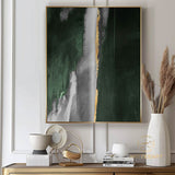 Large Modern Abstract Painting Green And Gold Canvas Abstract Art Gold Leaf Acrylic Painting Big Canvas Painting Contemporary Canvas Art