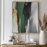 Large Acrylic Abstract Painting Original Green And Gold Canvas Art Gold Leaf Artwork Extra Large Modern Abstract Paintings For Living Room