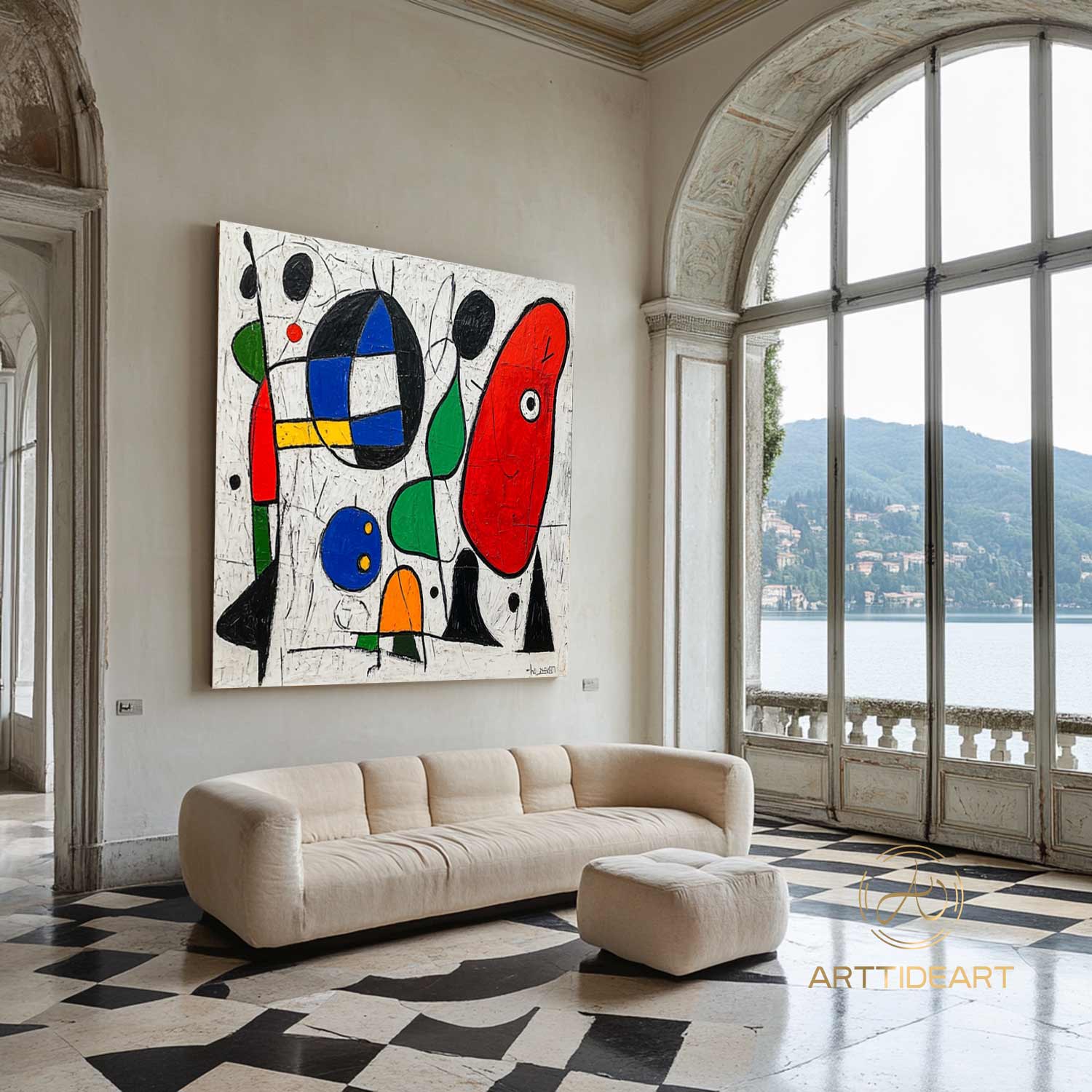 Original Abstract Colorful Cubist Faces Paintings On Canvas Picasso-Inspired Geometric Art Vibrant Modernism Oil Painting Home Wall Decor
