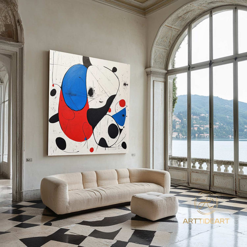 Large Abstract Colorful Painting,Abstract Colorful geometric Painting,Abstract Hand-painting Texture Colorful Wall Art Living Room Decor