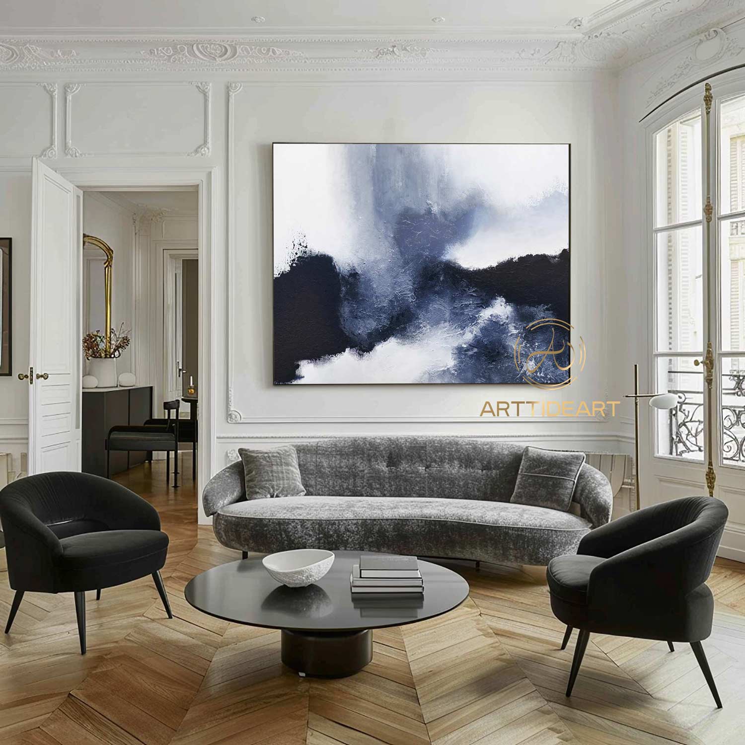 Arch Wall Art blue minimalism painting blue and white wall art blue textured wall art blue Arch Wall Art painting blue abstract painting