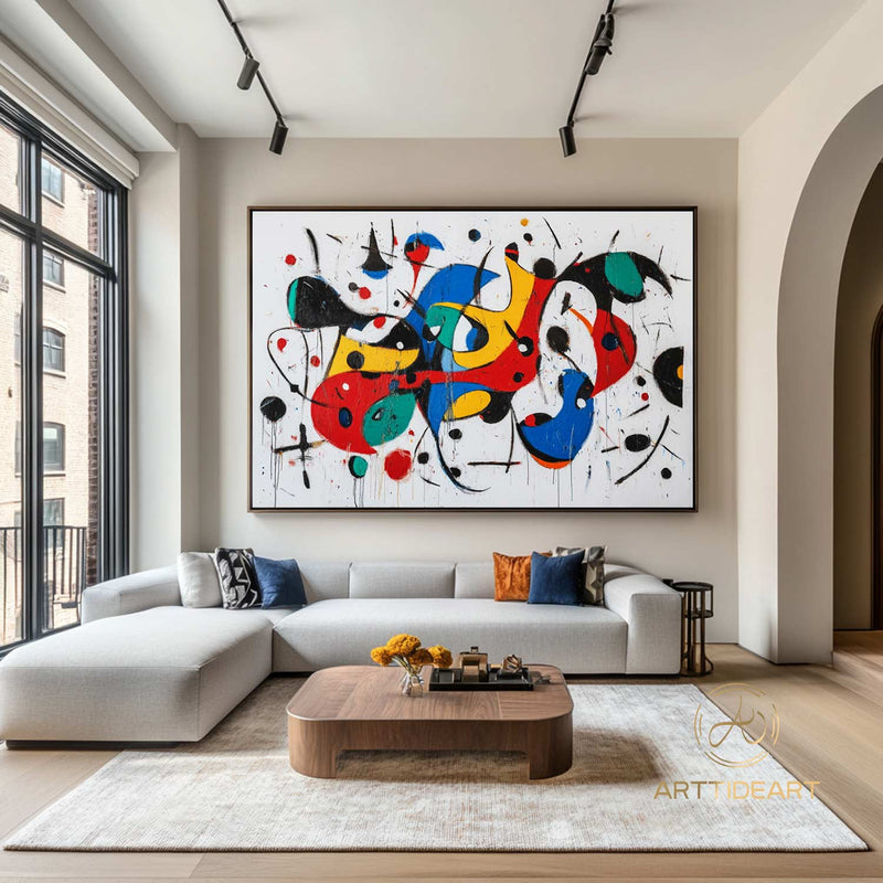 Large color abstract painting,Modern abstract colorful painting,Abstract textured wall art,Handmade oil painting,Canvas artwork