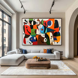 Original Abstract Colorful Cubist Faces Paintings On Canvas Picasso-Inspired Geometric Art Vibrant Modernism Oil Painting Home Wall Decor