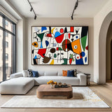 Original Abstract Colorful Cubist Faces Paintings On Canvas Picasso-Inspired Geometric Art Vibrant Modernism Oil Painting Home Wall Decor