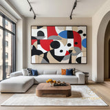 Large Abstract Colorful Painting,Abstract Colorful geometric Painting,Abstract Hand-painting Texture Colorful Wall Art Living Room Decor