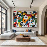 Original Abstract Colorful Cubist Faces Paintings On Canvas Picasso-Inspired Geometric Art Vibrant Modernism Oil Painting Home Wall Decor