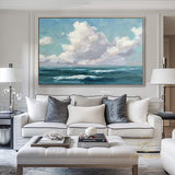 Large Abstract Clouds Oil Painting on Canvas, Original Landscape Canvas Wall Art, Modern Hand-painted Sky and Clouds Painting, Bedroom Decor