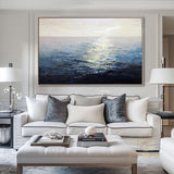 large abstract sunset painting blue sea abstract painting ocean painting coastal painting on canvas seascape painting landscape painting