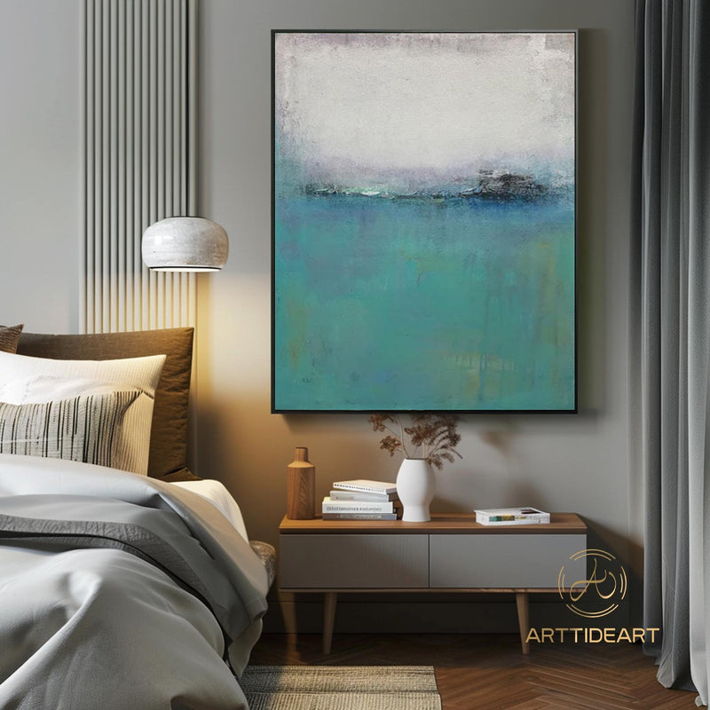 Original Abstract Painting Minimalist Abstract Painting Large Abstract Painting Blue Painting Green Painting Large Wall Canvas Painting