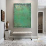 Large green abstract painting green abstract painting canvas green minimalist abstract art green wall art original simple abstract painting