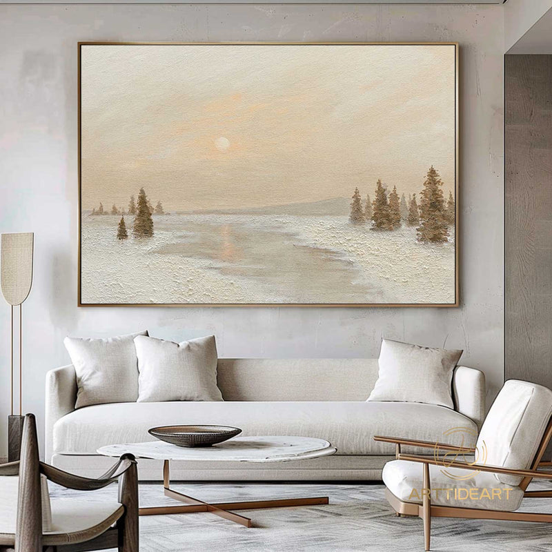 Large Landscape Wall Art Large Sunset Painting Seascape Painting Snow scene Painting Beach Scene Art Ocean painting Beach Sky Art Decor