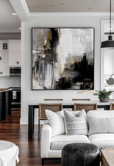 Minimalist Abstract Painting Large Abstract Art Black And White Black Canvas Art Original Abstract Painting White paintingTexture Canvas Art