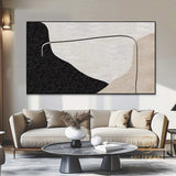 Oversized Abstract Painting,beige Minimalism Art, Living Room Decor Wall Art,White Abstract Beige Modern Indoor Neutral Decor Art Painting