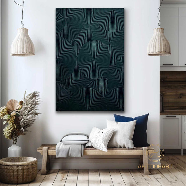 Wabi Sabi Wall Art Green 3D Texutre Painting Green Minimalist Abstract Art Green Arch Wall Art Green Texture Wall Art Modern Wall Decor