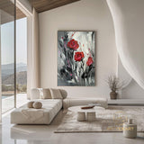 Original Roses Oil Painting On Canvas, Abstract Flowers Painting, Large Wall Art, Red Roses Decor, Custom Painting,Living room Wall Decor