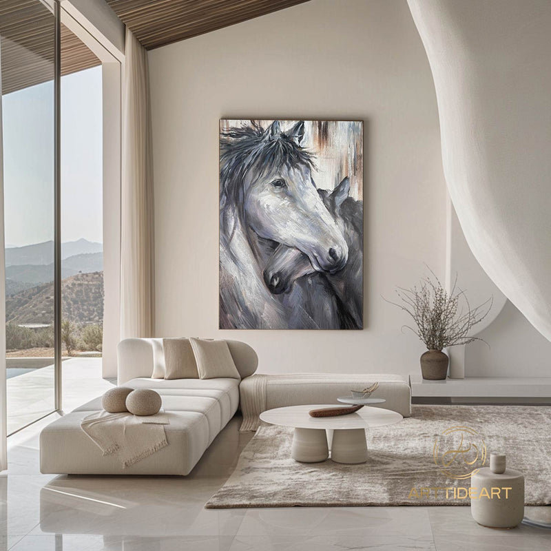 Horse Painting Animal Painting Running Horse Painting Horse Oil Painting Large Oil Painting Horse Wall Art Horse Abstract Painting