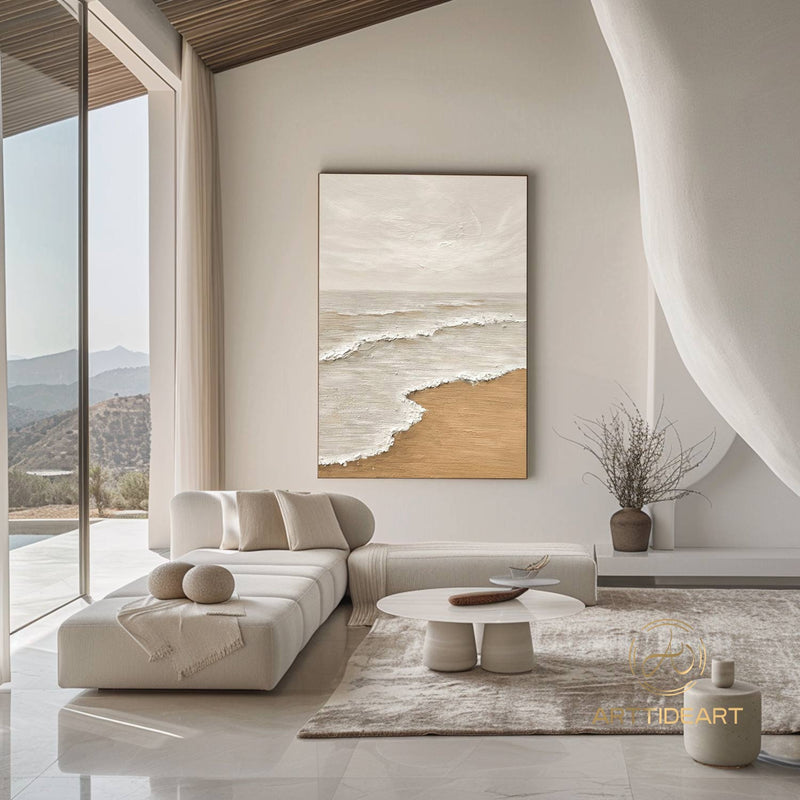 Large Wall Art Abstract Ocean Painting 3D Ocean Texture Painting Ocean Waves Painting Original Ocean Art Original Beach Home Decor