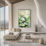 White Lotus Painting on Canvas Lotus Painting Original Abstract Painting Landscape Painting Impression Art Contemporary Art