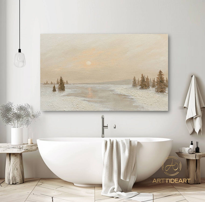 Large Landscape Wall Art Large Sunset Painting Seascape Painting Snow scene Painting Beach Scene Art Ocean painting Beach Sky Art Decor