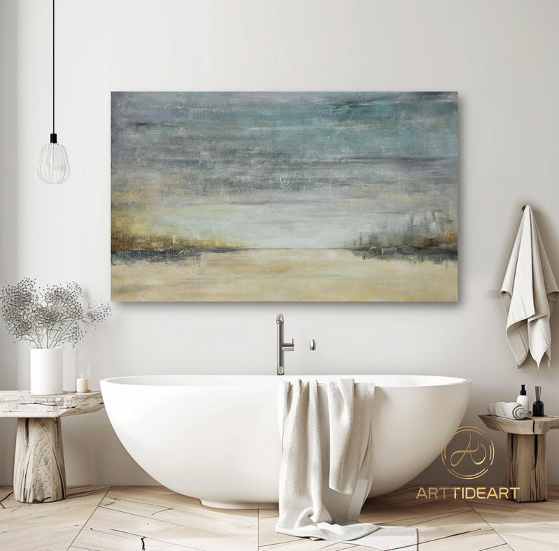 Large sky and ocean painting ocean sunset painting marine landscape painting sky landscape painting large wall sea painting bedroom wall art