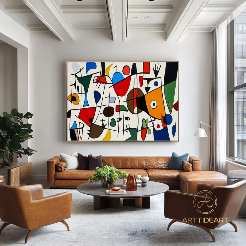 Original Abstract Colorful Cubist Faces Paintings On Canvas Picasso-Inspired Geometric Art Vibrant Modernism Oil Painting Home Wall Decor