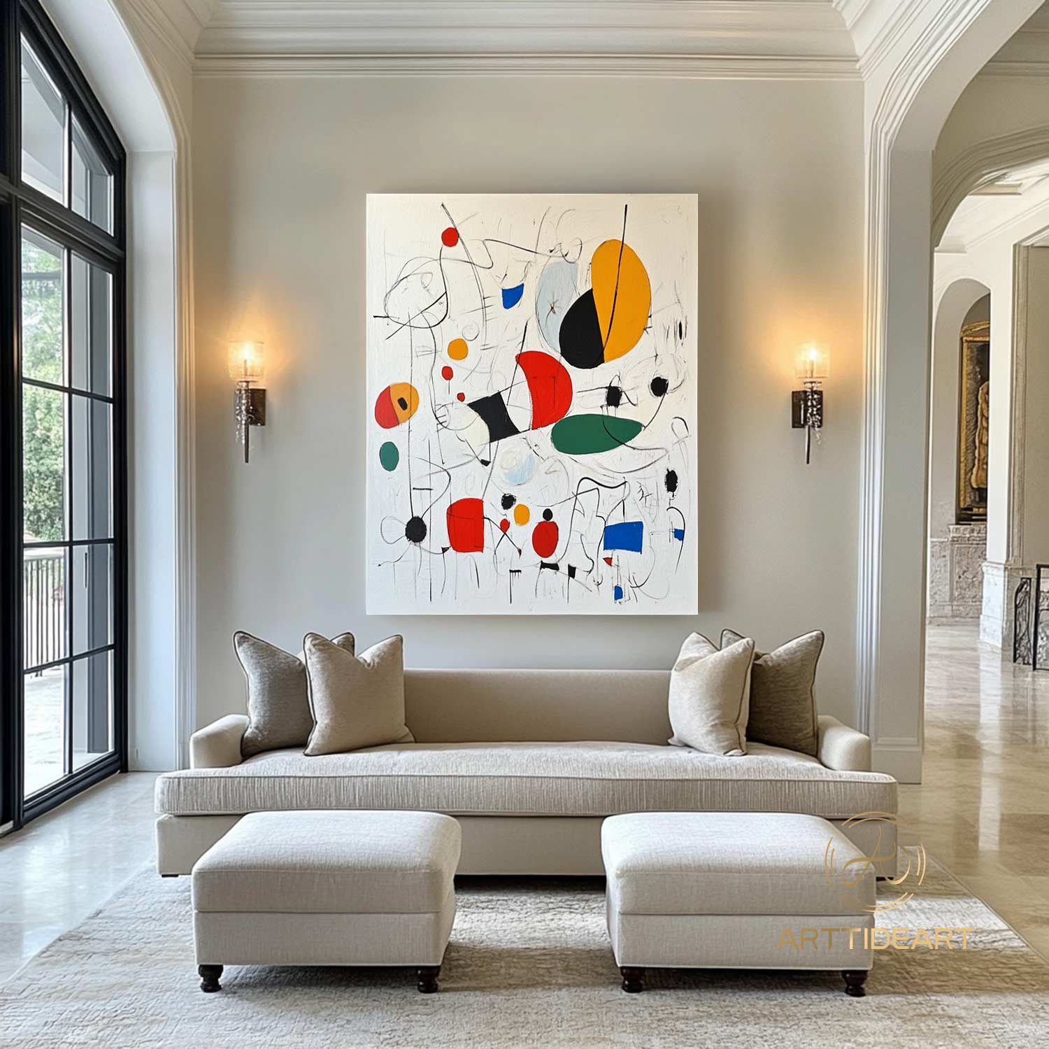 Original Colorful Abstract Painting on Canvas Contemporar Art Line Texture Painting Colorful  Painting Modern Custorm Home Décor