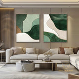 Pure Green Minimalist Art Living Room Set Of 2 Art Green Wall Decor The Art Behind The Sofa Advanced Green Wall Art Green Texture Art